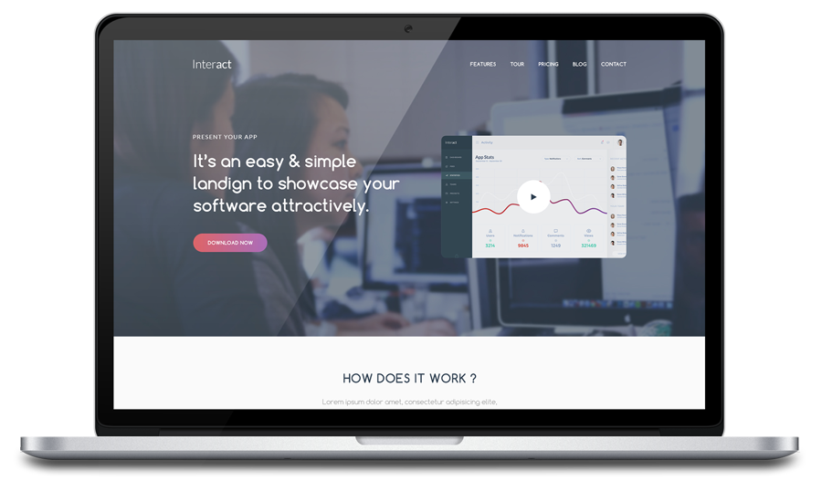 software landing page