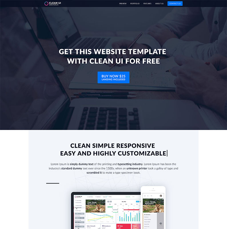 Free bonus: Website template