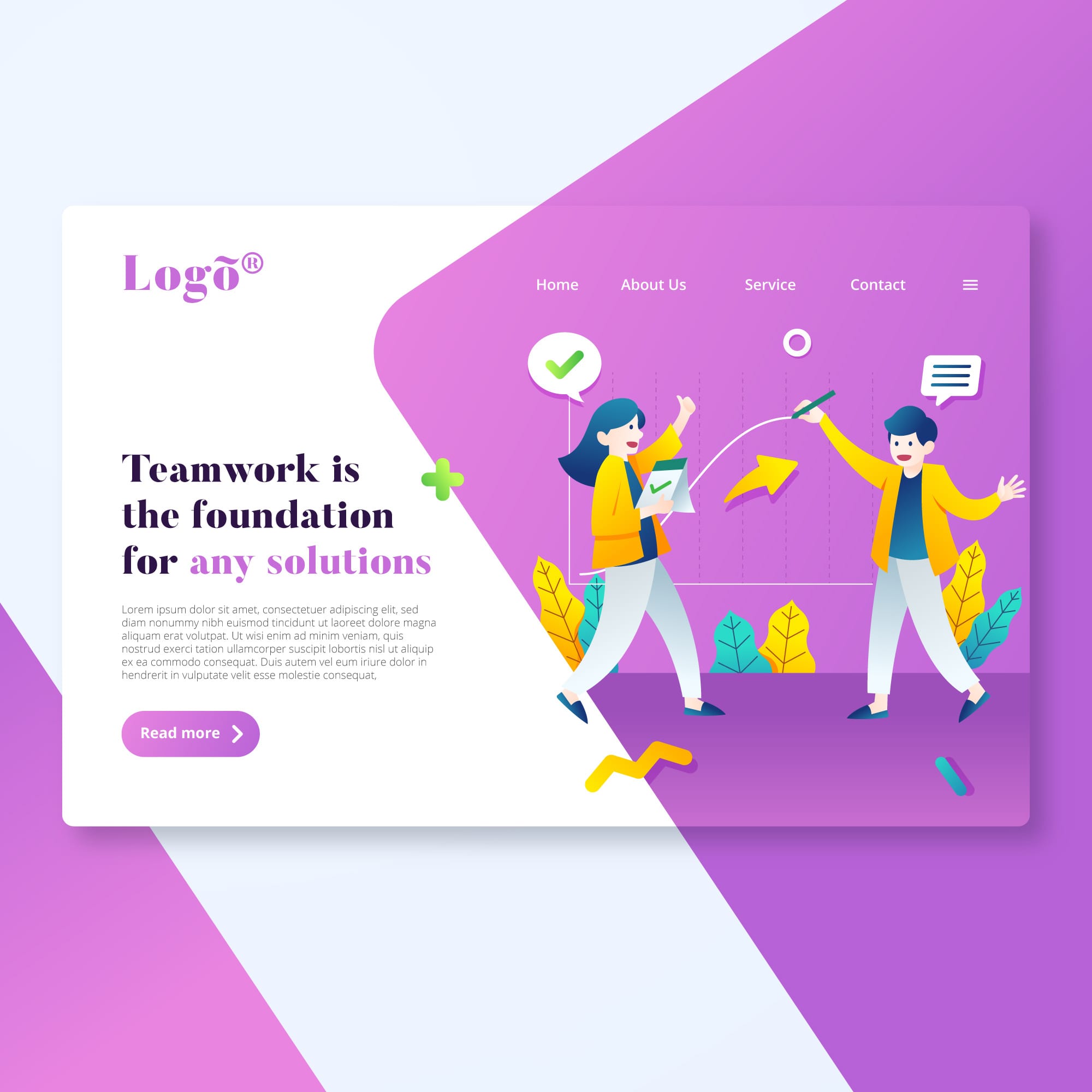 Modern Teamwork Landing Page