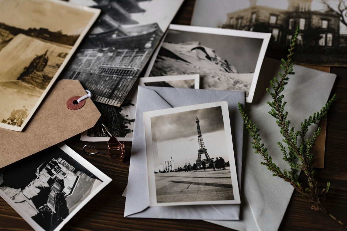 Gyayscale Photo Of Eifel Tower On Top Of White Envelope