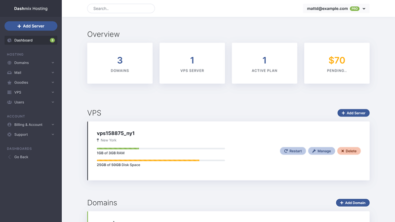 Hosting Dashboard